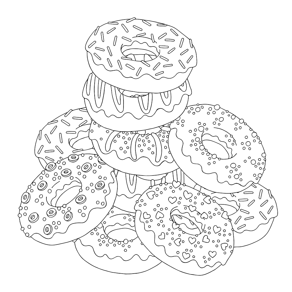 Donut Coloring Pages - Best Coloring Pages For Kids