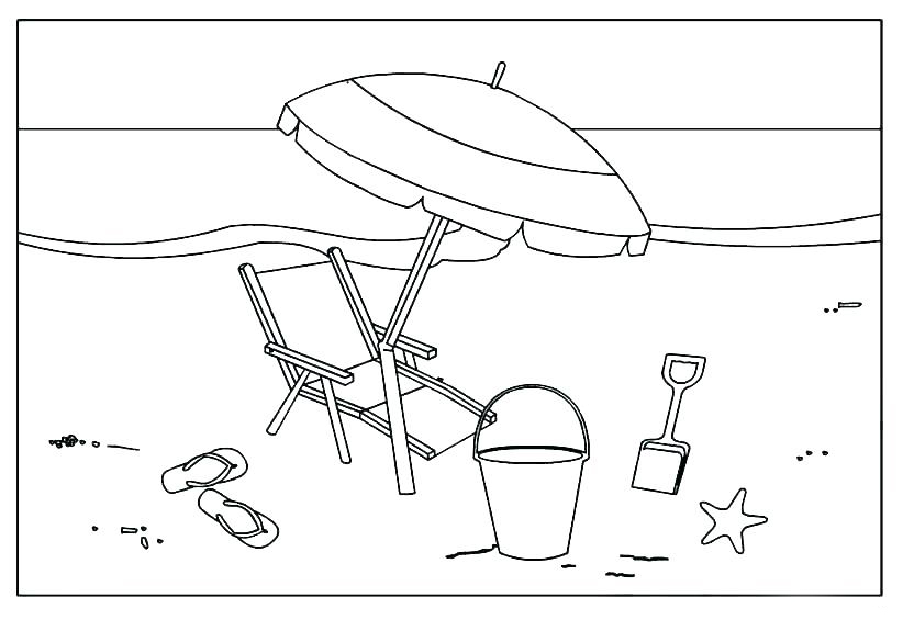 beach umbrella coloring pages