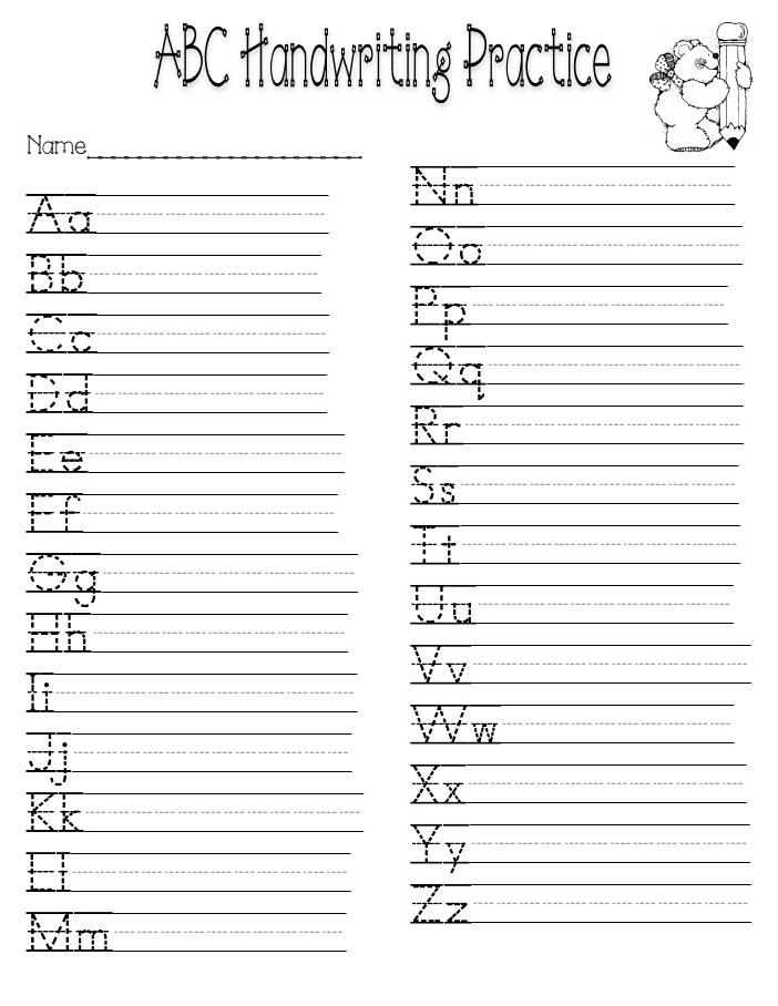 Free Kindergarten Writing Worksheets