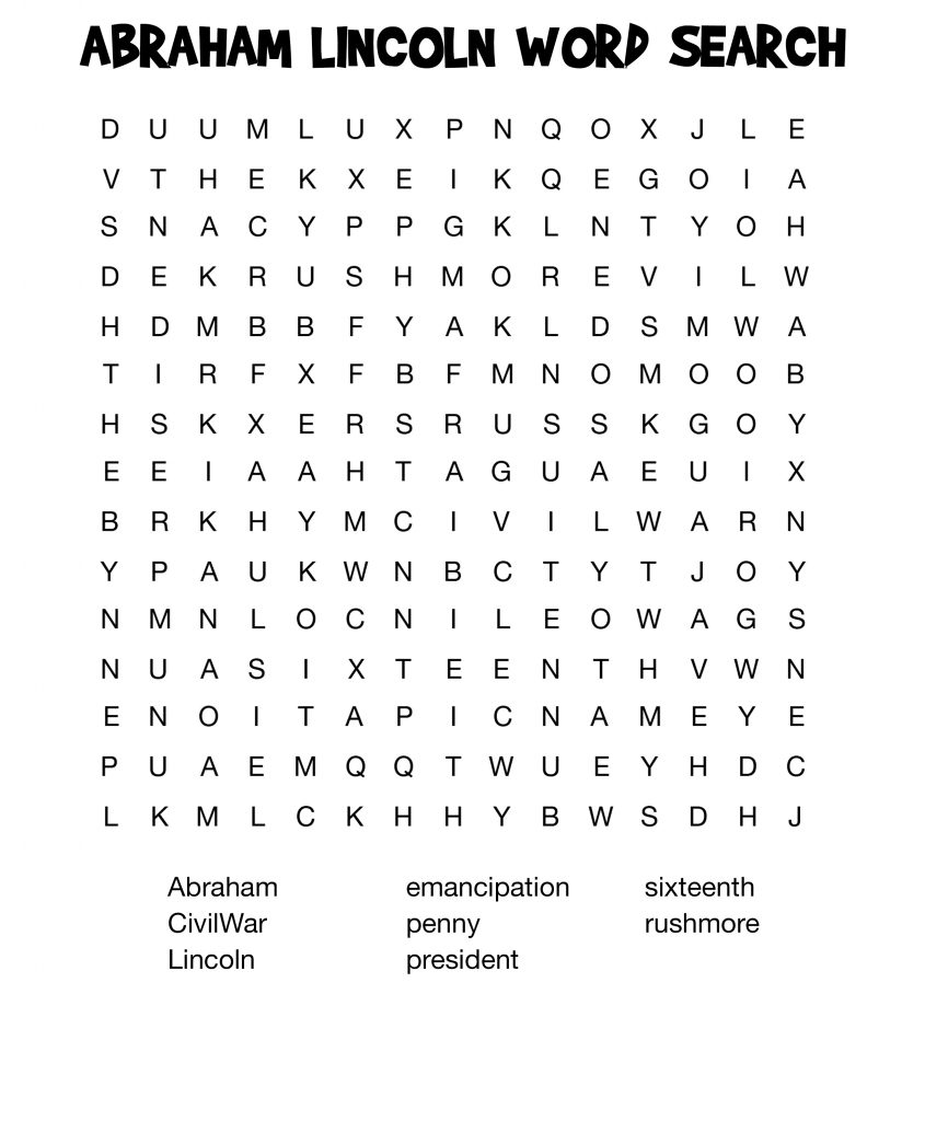 Abraham Lincoln Word Search