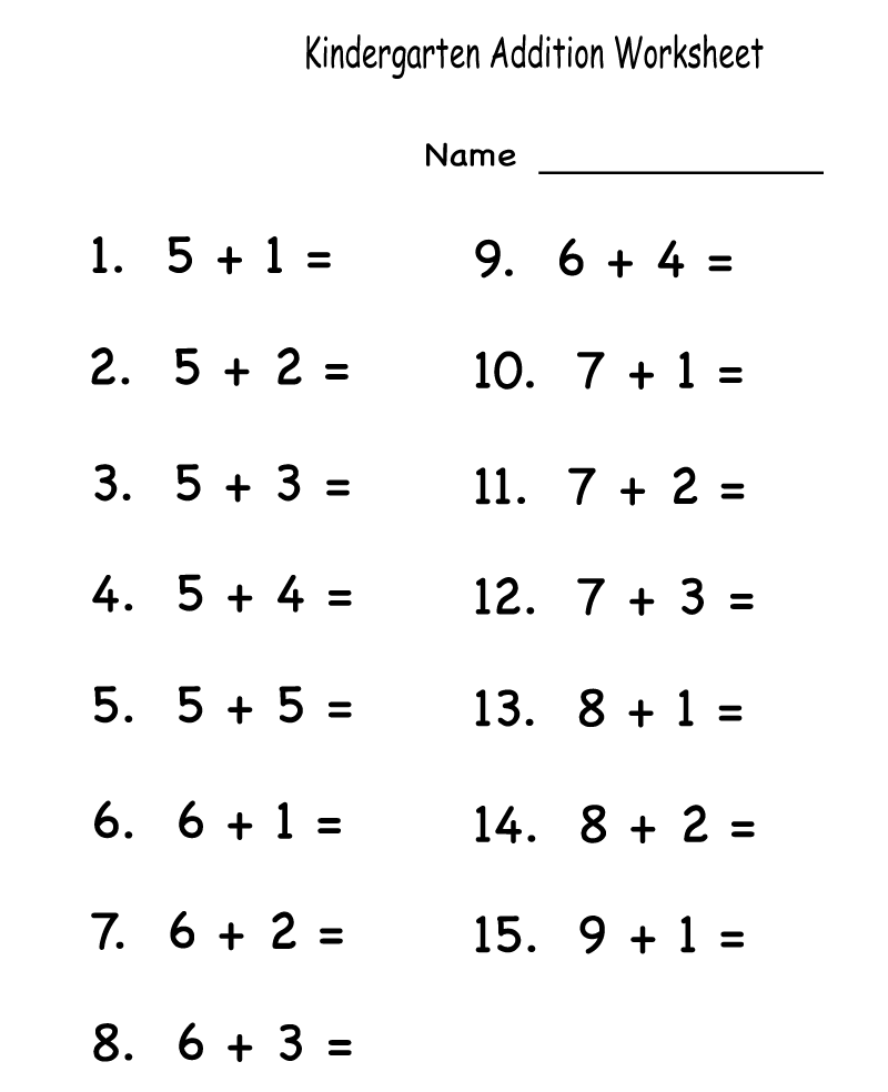  Kindergarten Math Worksheets Holdentape