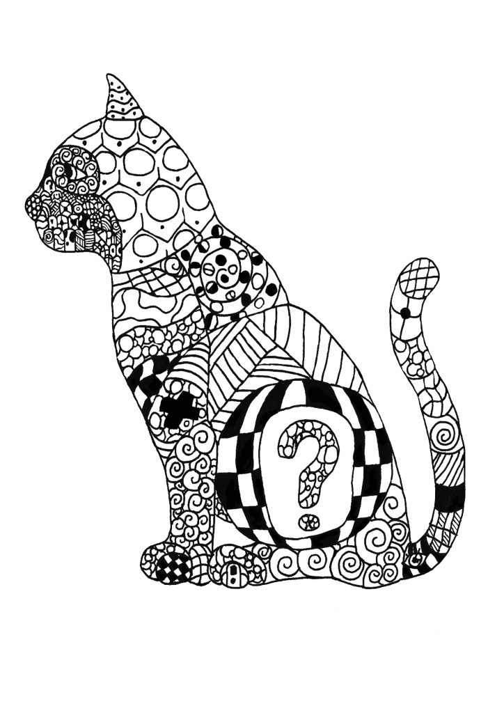 Adult Coloring Pages - Cat