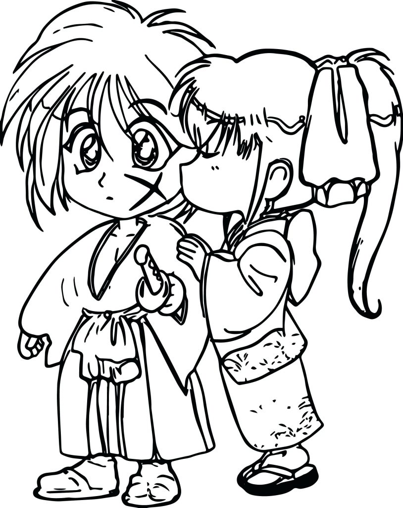 Anime Romantic Coloring Pages - Coloring and Drawing