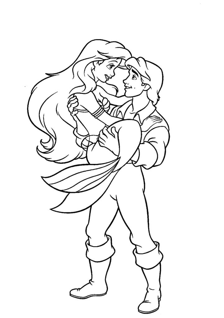 Ariel Disney Valentines Coloring Pages