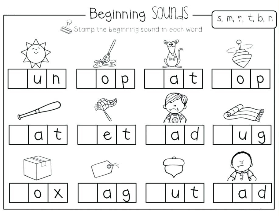 Beginning Sounds Kindergarten English Worksheets