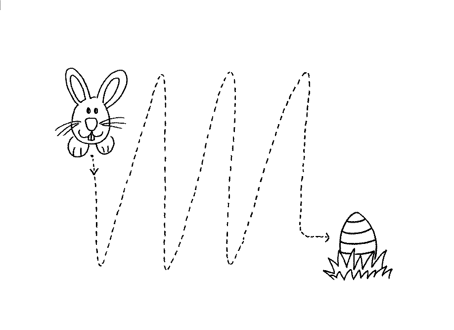 Bunny To The Egg Trace The Path Printable
