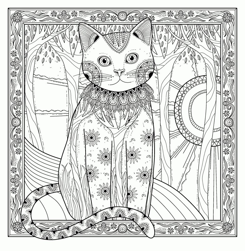 Cat Coloring Pages for Adults