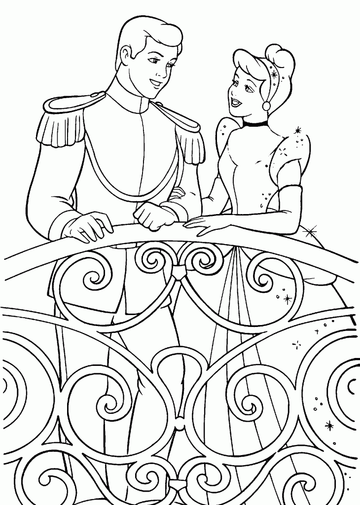 Cinderella Disney Valentines Coloring Pages