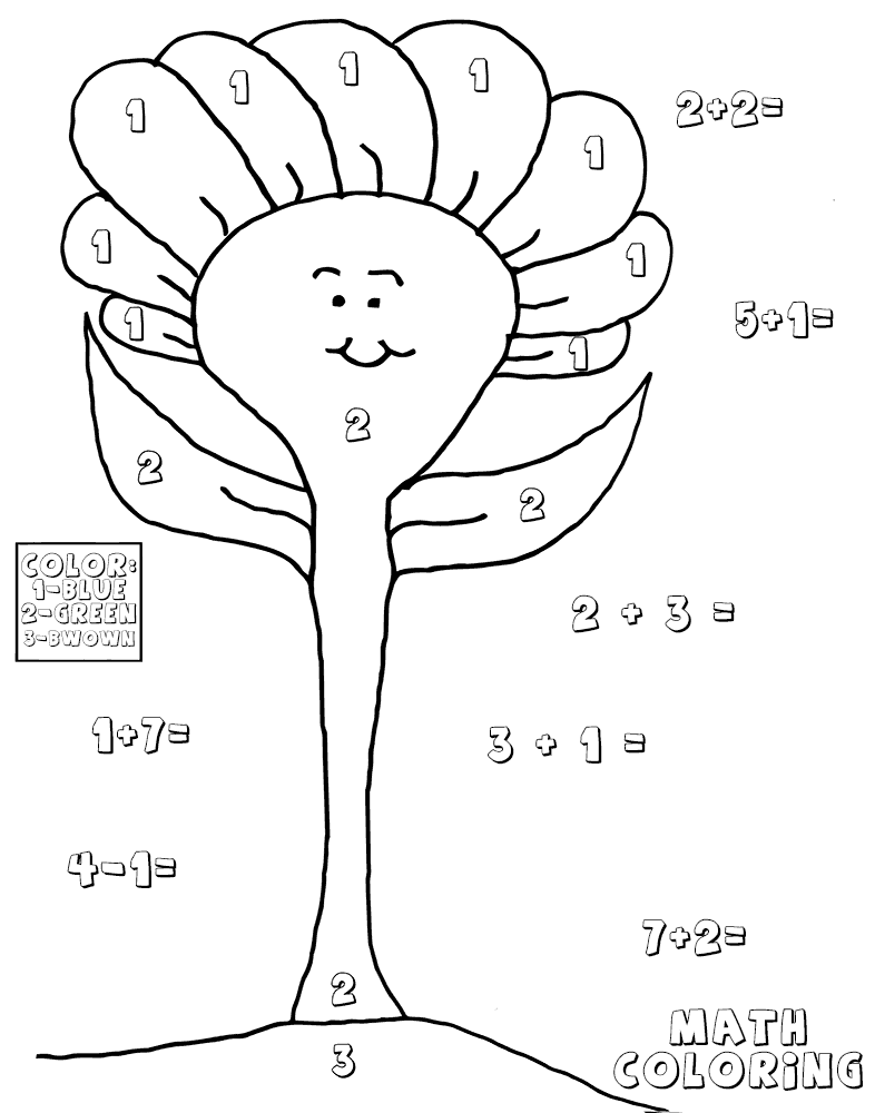 math worksheets for kindergarten coloring