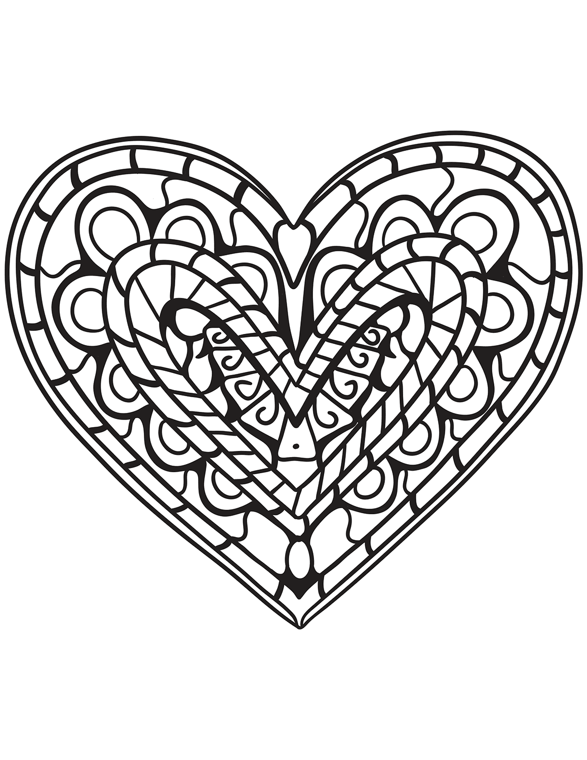 Hearts Coloring Pages for Adults - Best Coloring Pages For Kids