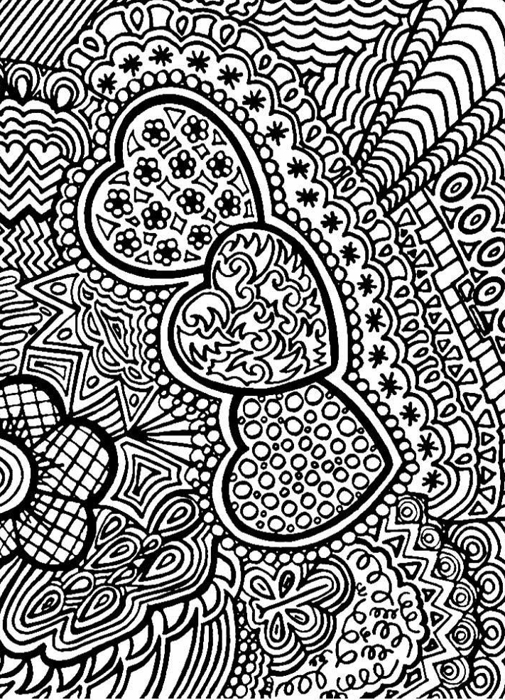 Complex Heart Coloring Pages for Adults