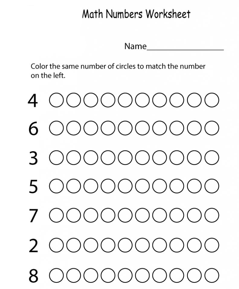 Count Circles Kindergarten Math Worksheets
