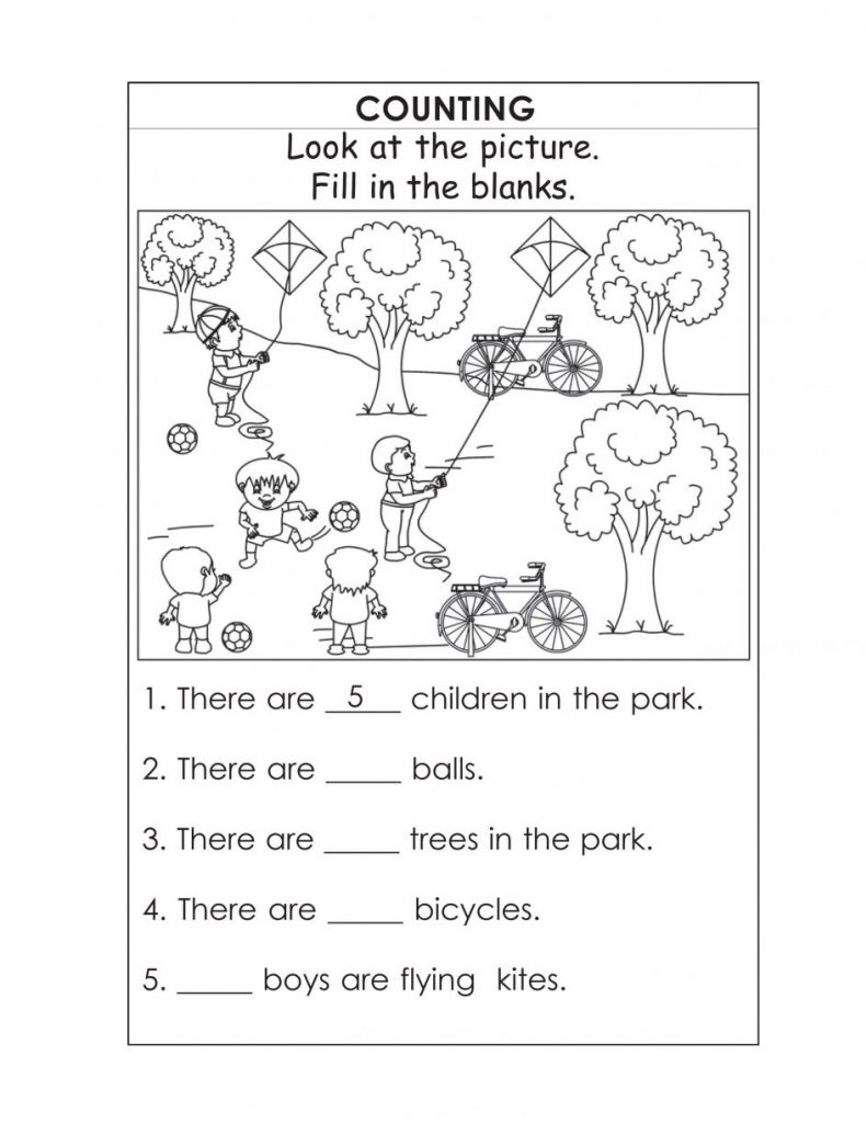 Counting - Kindergarten English Worksheets