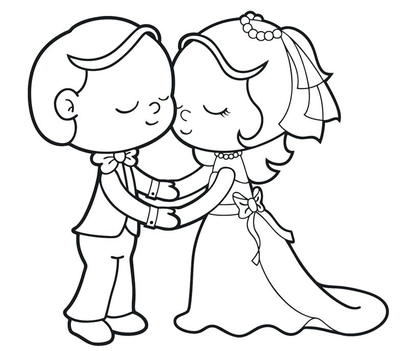 Cute Wedding Coloring Page