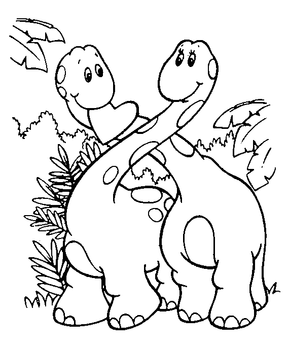 Dino Love Coloring Pages