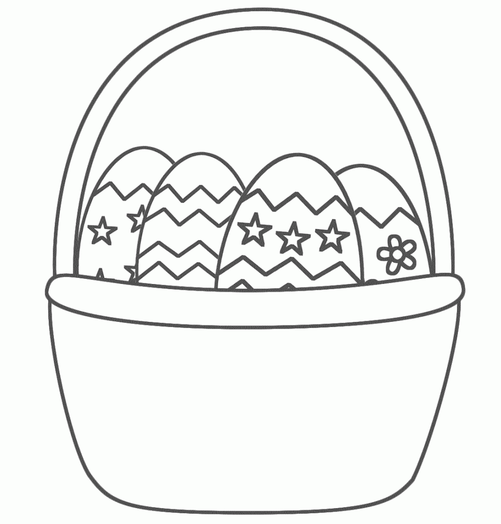 Easter Basket Preschool Coloring Sheet