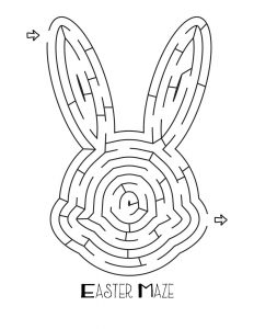 Easter Mazes Best Coloring Pages - Easter Bunny Head Maze 232x300 