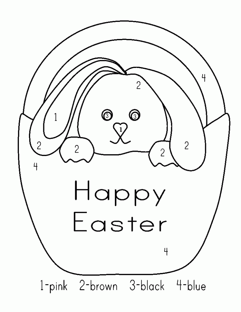 Easter Color by Number Preschool Worksheet