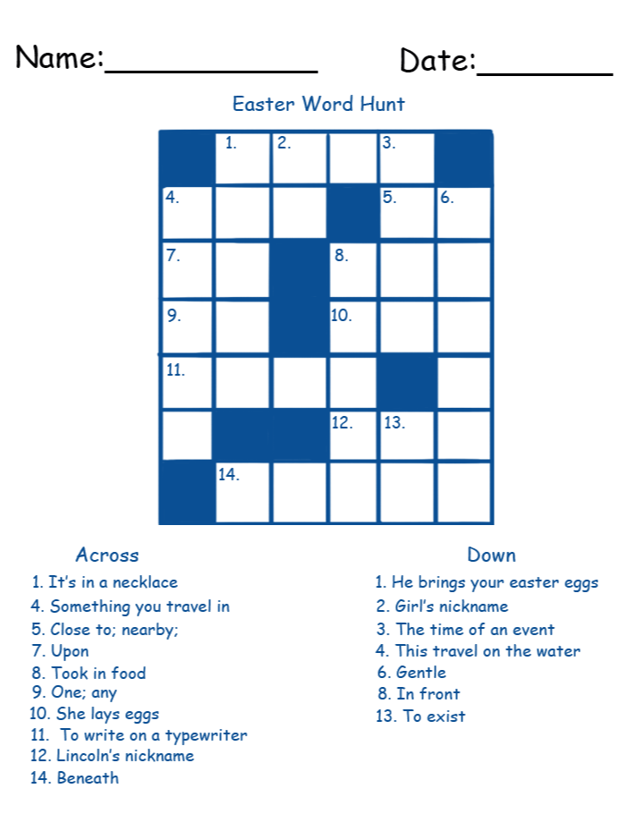 Easter Crossword Puzzle