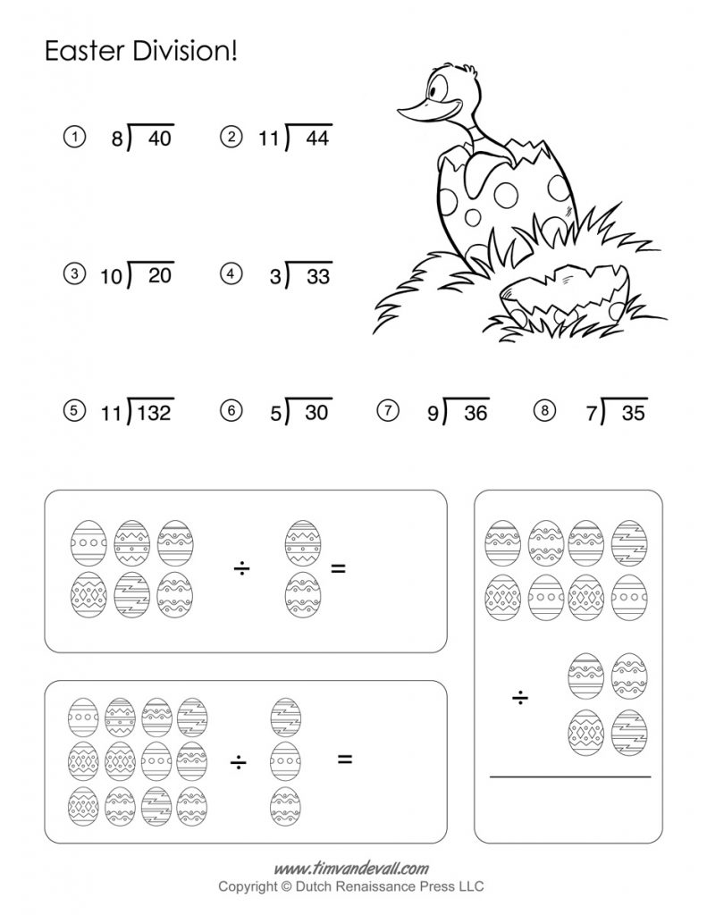 Easter Math Worksheets - Division Worksheet