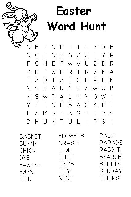 Easter Word Hunt Puzzle