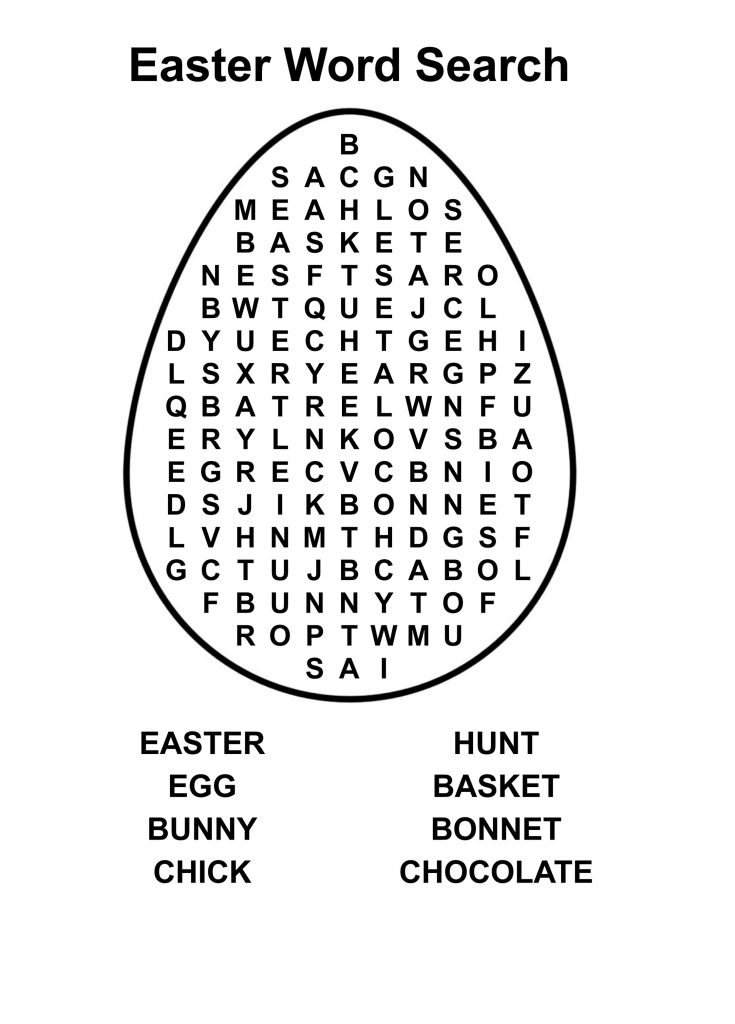 Easter Word Search Puzzle