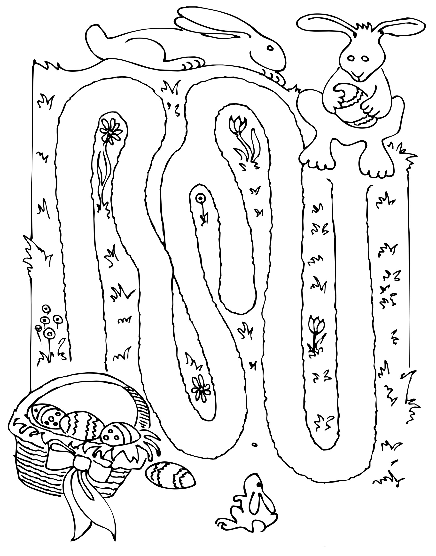 easter mazes best coloring pages for kids