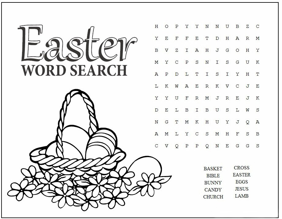 Easy Easter Word Search Puzzle