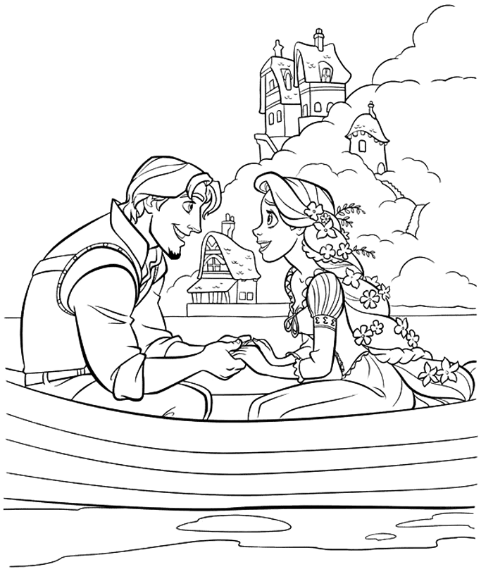 Eric And Ariel Love Coloring Page