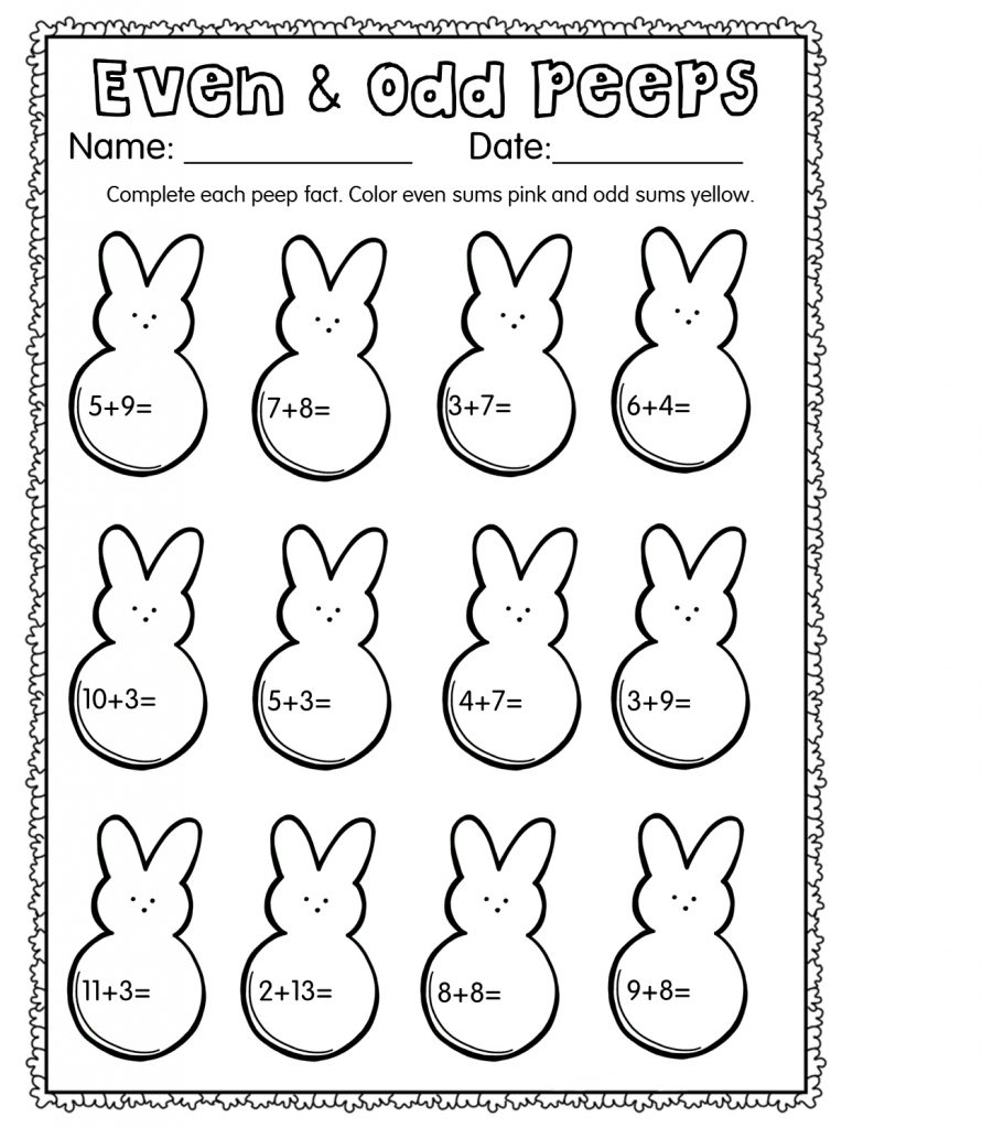 Even and Odd Worksheet for Kindergarten