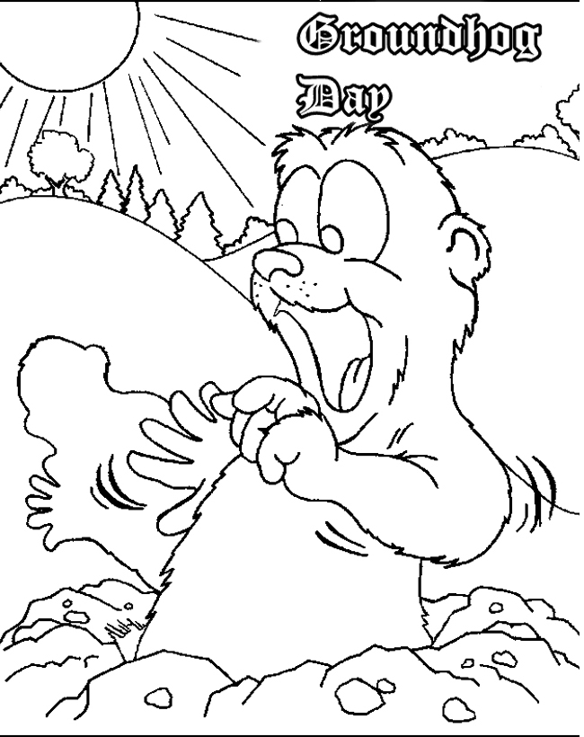 Nice Photo Groundhog Day Coloring Sheets Images