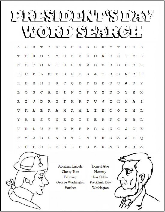 Free Presidents Day Word Search Sheet