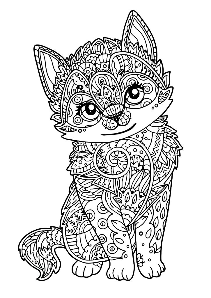 Free Printable Cat Coloring Pages for Adults