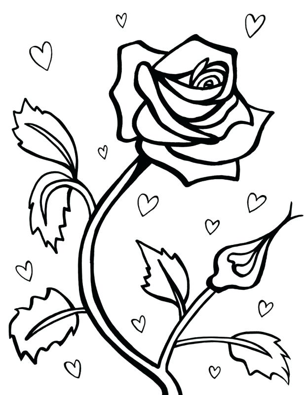 Roses and Hearts Coloring Pages - Best Coloring Pages For Kids