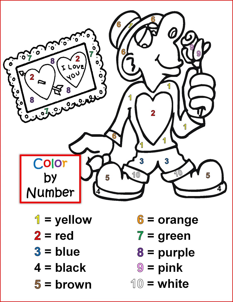 Valentines Color By Number Best Coloring Pages For Kids