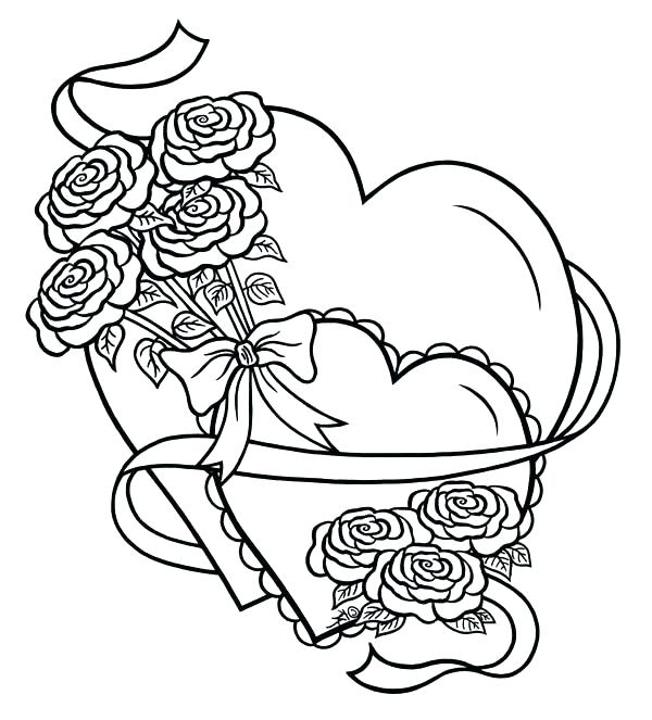 Free Printable Hearts And Roses Coloring Pages