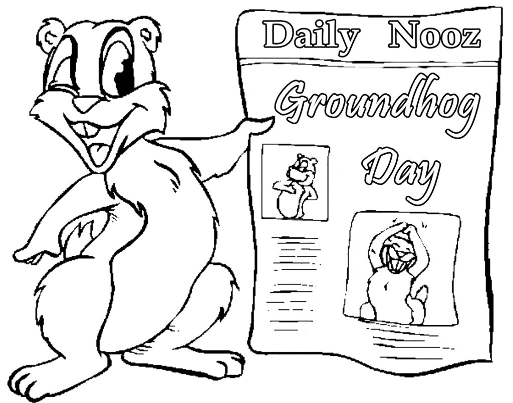 Groundhog Day News Coloring Page