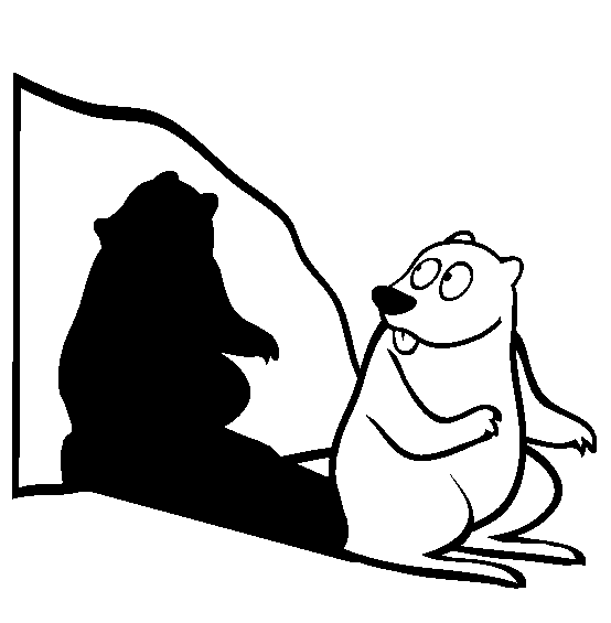 Groundhog Shadow Coloring Pages