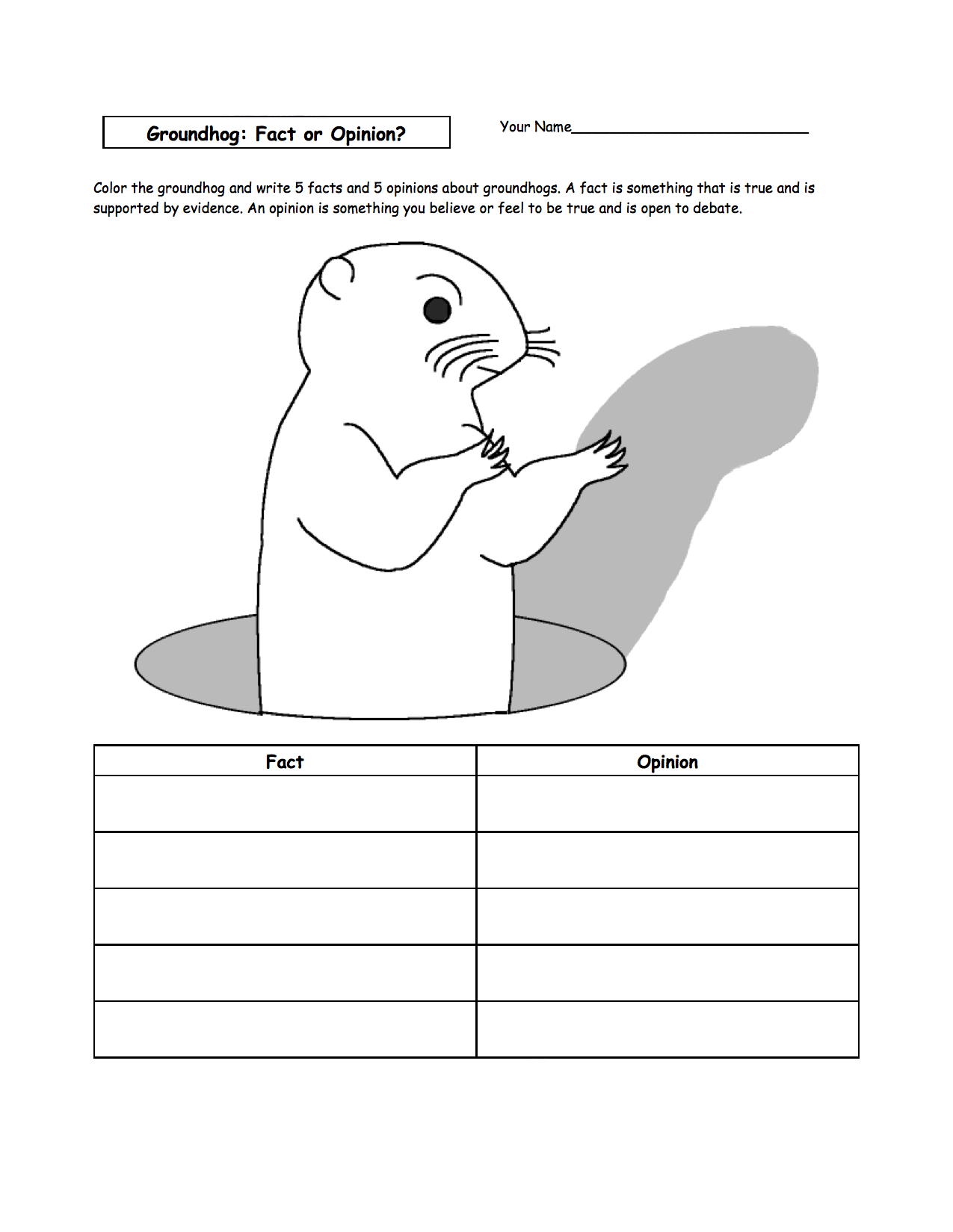 Groundhog Day Worksheets - Best Coloring Pages For Kids