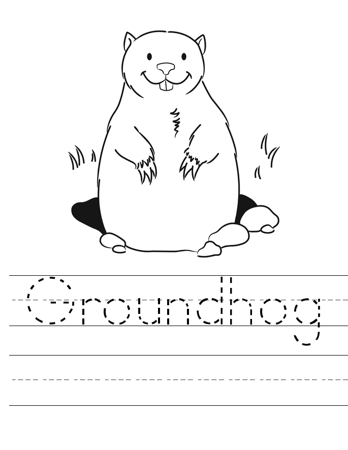 Groundhog Tracing Worksheet