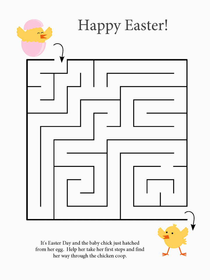 maze easter puzzles mazes printable coloring worksheets activities crossword happy nice printables