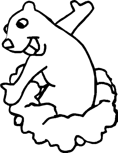 Happy Groundhog Coloring Page