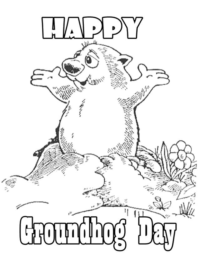 Printable Groundhog Coloring Pages