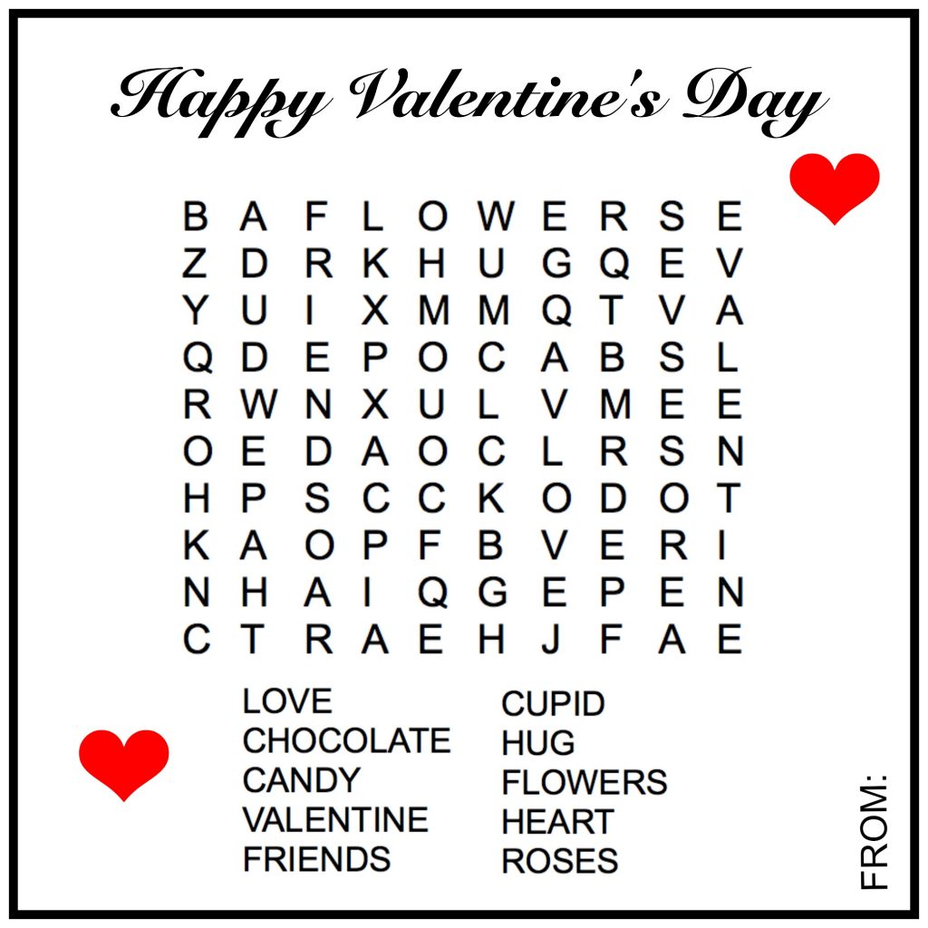 Happy Valentines Word Search