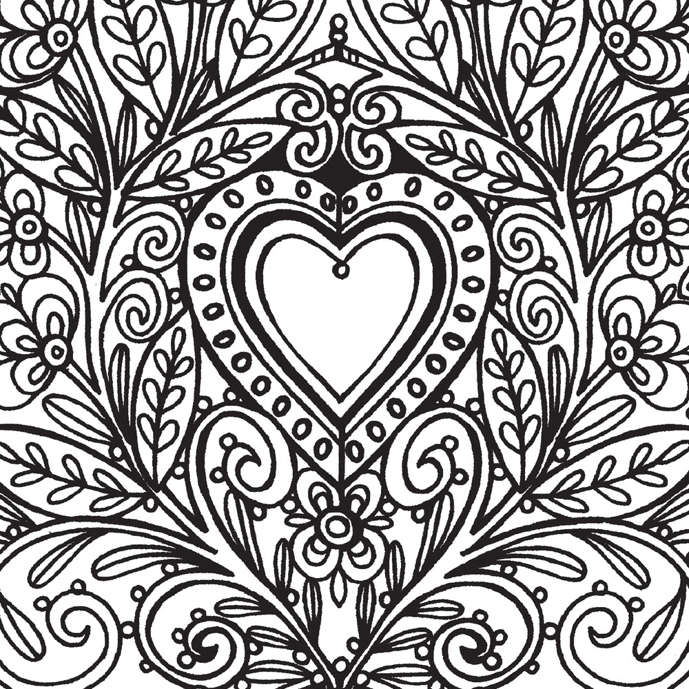 Hard Coloring Pages for Adults Hearts