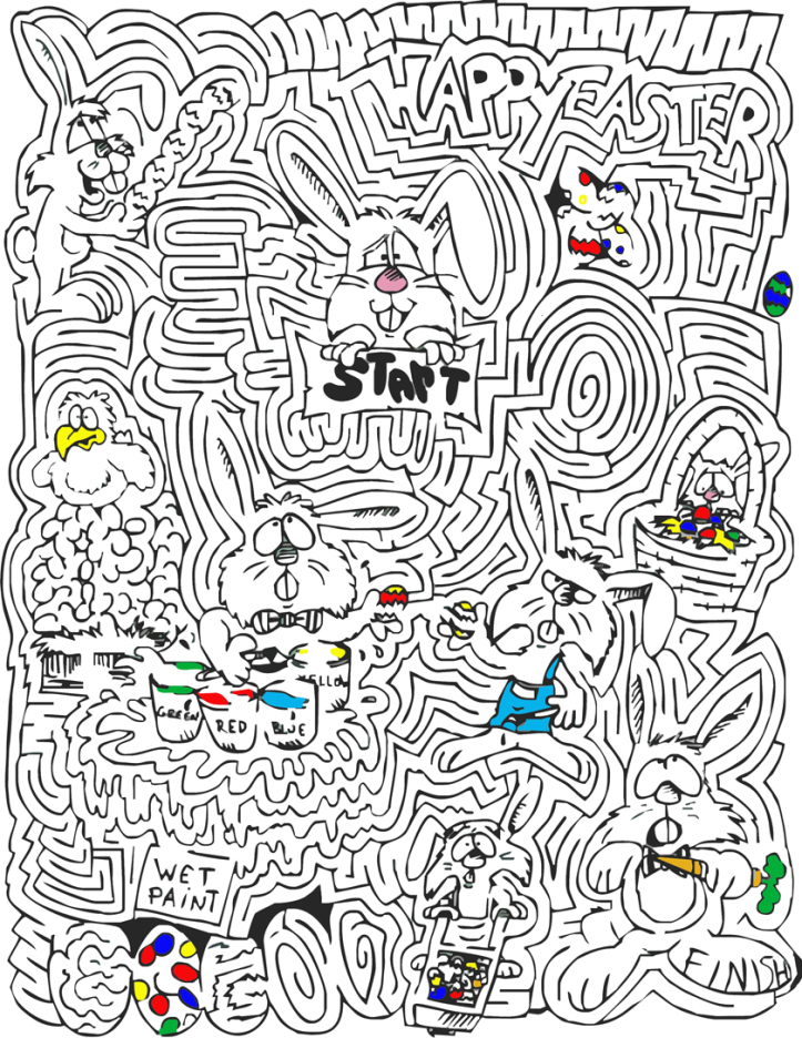 easter mazes best coloring pages for kids