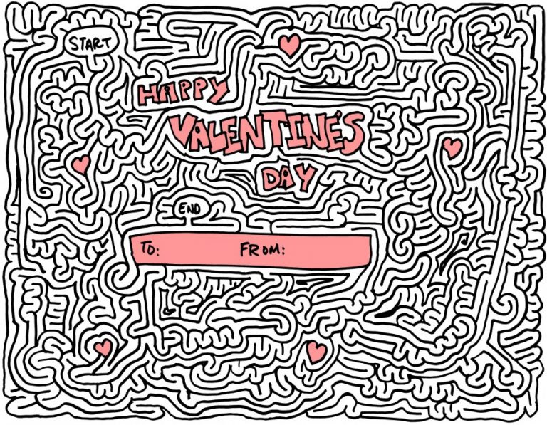 Valentines Mazes Best Coloring Pages For Kids