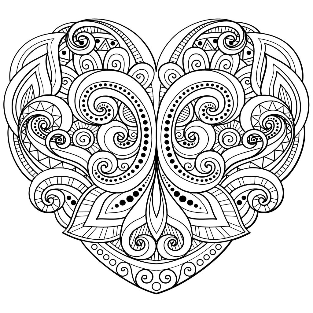 Heart Coloring Pages for Adults