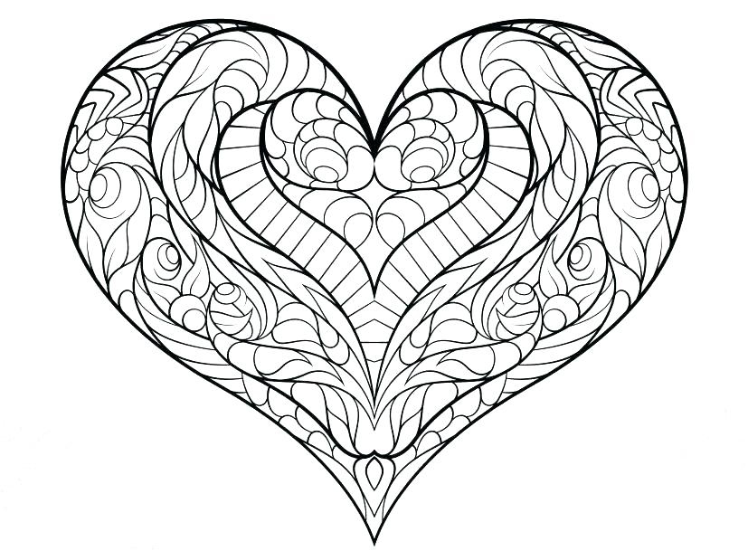 heart design coloring pages for adults