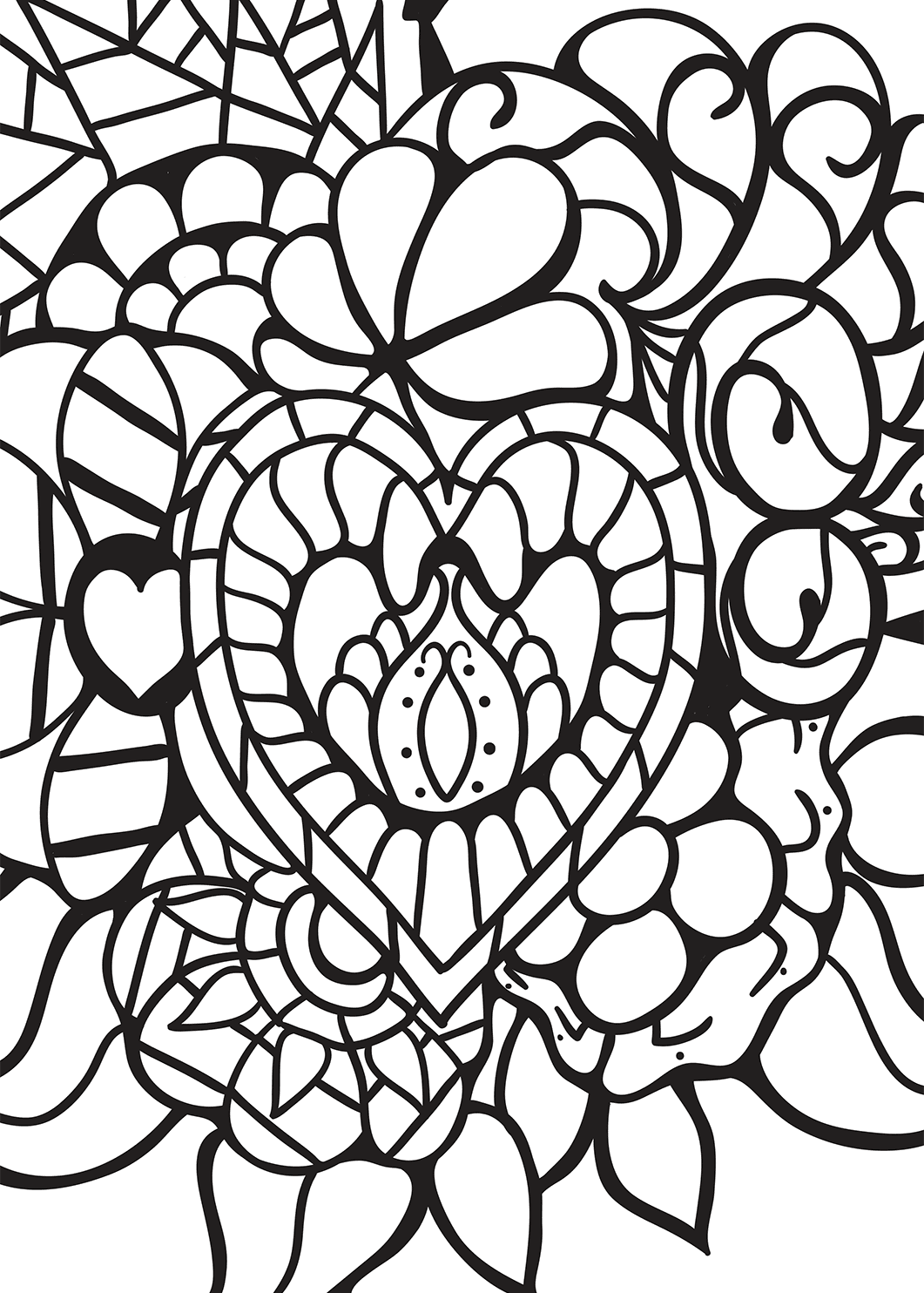 Hearts Coloring Pages for Adults - Best Coloring Pages For Kids